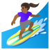 woman surfing, medium-dark skin tone